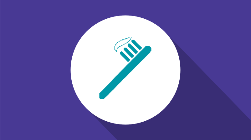 An icon of a toothbrush with toothpaste on it