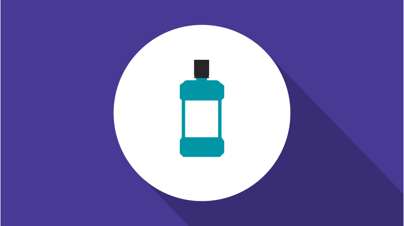 A mouthwash bottle icon